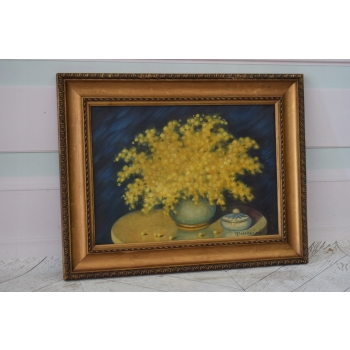 Marian Szczerbiński - Kwiaty w Wazonie - Martwa Natura - Obraz Olejny 46x58