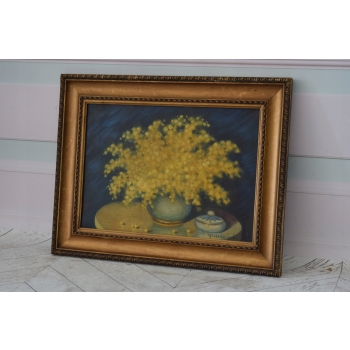 Marian Szczerbiński - Kwiaty w Wazonie - Martwa Natura - Obraz Olejny 46x58