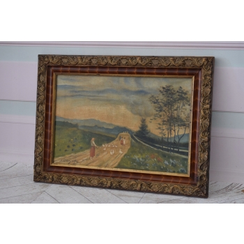 A. Gierymski - Wiejska Dziewczyna - Scena Rodzajowa - Obraz Olejny 45x62 cm