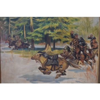 Wojciech Kossak - Atak Na Bolszewików - Ułani Na Koniach - Obraz Olejny