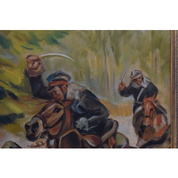 Wojciech Kossak - Atak Na Bolszewików - Ułani Na Koniach - Obraz Olejny