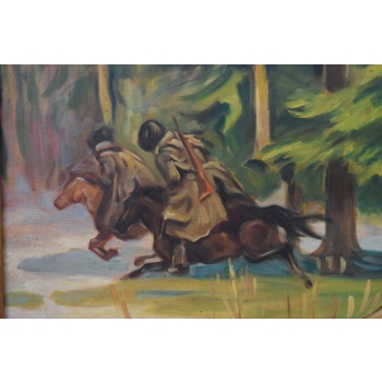 Wojciech Kossak - Atak Na Bolszewików - Ułani Na Koniach - Obraz Olejny