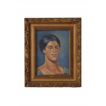 Jacek Malczewski - Portret Kobiety - Stary Obraz Olejny - Złota Rama 34x28