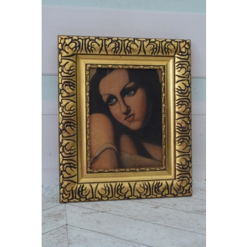 TAMARA De Łempicka - Portret Kobiety - Kobieta - Obraz Olejny Złota Rama