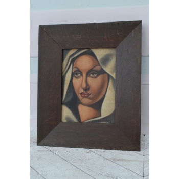TAMARA De Łempicka - Portret Kobiety w Białym Turbanie - Obraz Olejny