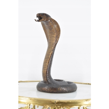 Groźna Kobra - Wąż Grzechotnik - Cobra - Figura Rzeźba z Brązu - Dekoracja