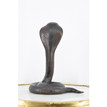 Groźna Kobra - Wąż Grzechotnik - Cobra - Figura Rzeźba z Brązu - Dekoracja