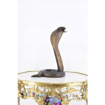 Groźna Kobra - Wąż Grzechotnik - Cobra - Figura Rzeźba z Brązu - Dekoracja