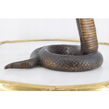 Groźna Kobra - Wąż Grzechotnik - Cobra - Figura Rzeźba z Brązu - Dekoracja