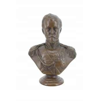 Popiersie z Brązu - Car Mikołaj II - Rosyjska Figura z Brązu