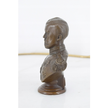 Popiersie z Brązu - Car Mikołaj II - Rosyjska Figura z Brązu