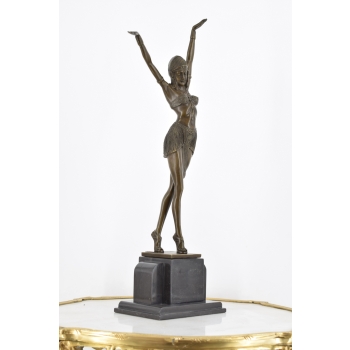 Demetre Chiparus - Orientalna Tancerka - Kobieta Art Deco - Figura z Brązu