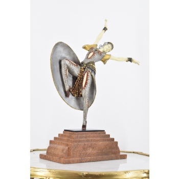 Demetre Chiparus - Zmysłowa Tancerka - Kobieta Art Deco - Figura z Brązu