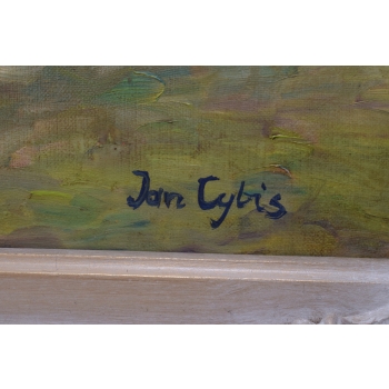 Jan Cybis - Kolorowe Kwiaty w Wazonie - Martwa Natura - Obraz Olejny Ozdoba
