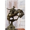 Kowboj na Koniu - Dziki Zachód - Rodeo - Figura Rzeźba z Brązu na Marmurze