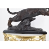 Groźny Atakujący Tygrys - Puma Gepard Pantera Figura Rzeźba z Brązu Ozdoba