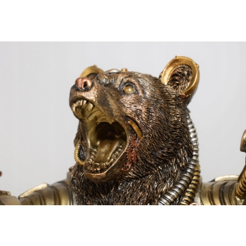 Groźny Niedźwiedź - Mechaniczny Miś Niedźwiadek Figurka Statuetka - Prezent