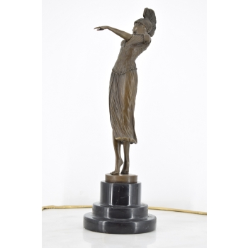 ART DECO - D.H CHIPARUS - FIGURA Z BRĄZU TANCERKA