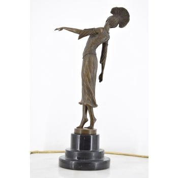 ART DECO - D.H CHIPARUS - FIGURA Z BRĄZU TANCERKA
