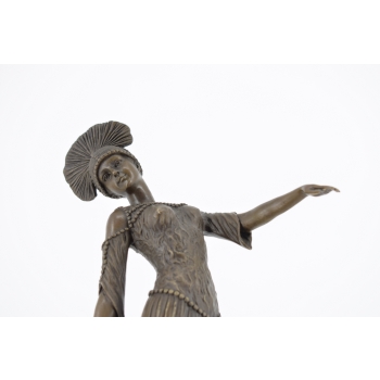 ART DECO - D.H CHIPARUS - FIGURA Z BRĄZU TANCERKA
