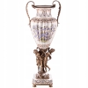 Porcelanowa Duża Waza - Wazon Amfora Ręcznie Malowana - Porcelana + Brąz