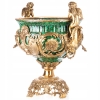 Szmaragdowa Porcelanowa Misa - Waza Urna Patera - Porcelana + Brąz - Amory