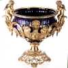 Fioletowa Porcelanowa Misa - Waza Urna Patera - Porcelana + Brąz - Amory