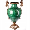Szmaragdowa Porcelanowa Misa - Waza Urna Amfora - Porcelana + Brąz - Amory