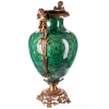 Szmaragdowa Porcelanowa Misa - Waza Urna Amfora - Porcelana + Brąz - Amory