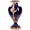 Granatowa Porcelanowa Waza - Urna Wazon - Porcelana + Brąz - Anioły