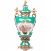Porcelanowa Waza - Urna Wazon - Porcelana + Brąz - Motyw Kwiatów Anioły