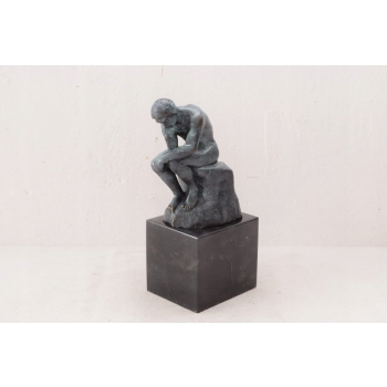 Myśliciel - Auguste Rodin - Figura Rzeźba z Brązu - Patynowy 20 cm