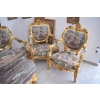 GOBELIN ARYSTOKRACJA Barokowy Komplet Wypoczynek - Sofa + 4 Fotele + Stół