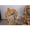 GOBELIN FRANCJA Barokowy Komplet Wypoczynek - Sofa + 4 Fotele + Stół