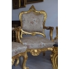 Barokowy Komplet Wypoczynkowy Wypoczynek - Sofa + 4 Fotele + Stół SALON
