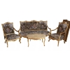 KRÓLEWSKI Komplet Mebli - Kawowy GOBELIN Wypoczynek Sofa + 2 Fotele + Stół