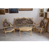 KRÓLEWSKI Komplet Mebli - Kawowy GOBELIN Wypoczynek Sofa + 2 Fotele + Stół
