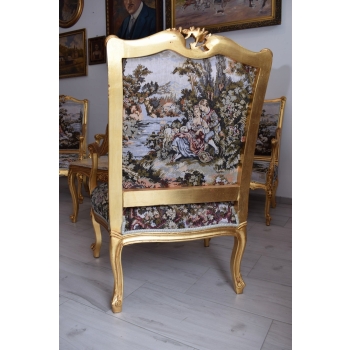 KRÓLEWSKI Komplet Mebli - Kawowy GOBELIN Wypoczynek Sofa + 2 Fotele + Stół