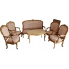 Barokowy Komplet Wypoczynkowy Wypoczynek Róż Kwiaty Sofa + 4 Fotele + Stół