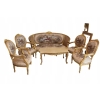 Barokowy Komplet Wypoczynkowy Wypoczynek Gobelin Sofa + 4 Fotele + Stół