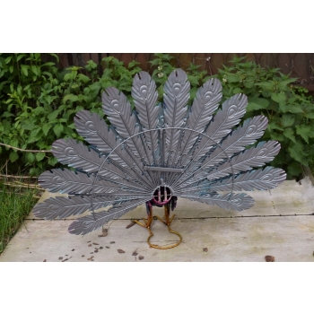 Dostojny Metalowy Paw - Kolorowy - Figura Ogrodowa - Dom Vintage Ogród