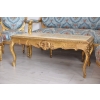 Barokowy Komplet Wypoczynkowy Wypoczynek Niebieski - Sofa + 4 Fotele + Stół