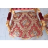 Barokowy Komplet Wypoczynkowy Wypoczynek Czerwony - Sofa + 4 Fotele + Stół