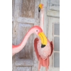 metalowy RÓŻOWY FLAMING FIGURA OGRODOWA UROCZA PARA 107 I 84 CM