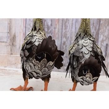 2 x Duża Metalowa Kaczka - Kaczory Figury Ogrodowe - Kaczki 2 sztuki