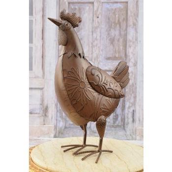 Metalowa Kura - Figura Ogrodowa - Ogród Figurka Kurczak