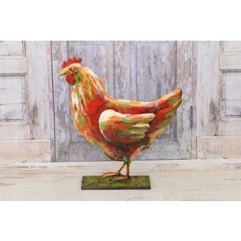 Metalowa Kura - Figura Ogrodowa - Ogród Figurka Kurczak - Vintage Rzeźba