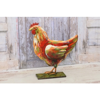 Metalowa Kura - Figura Ogrodowa - Ogród Figurka Kurczak - Vintage Rzeźba