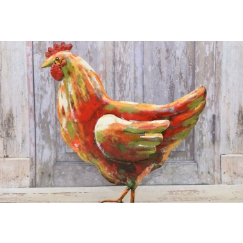Metalowa Kura - Figura Ogrodowa - Ogród Figurka Kurczak - Vintage Rzeźba