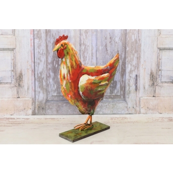 Metalowa Kura - Figura Ogrodowa - Ogród Figurka Kurczak - Vintage Rzeźba